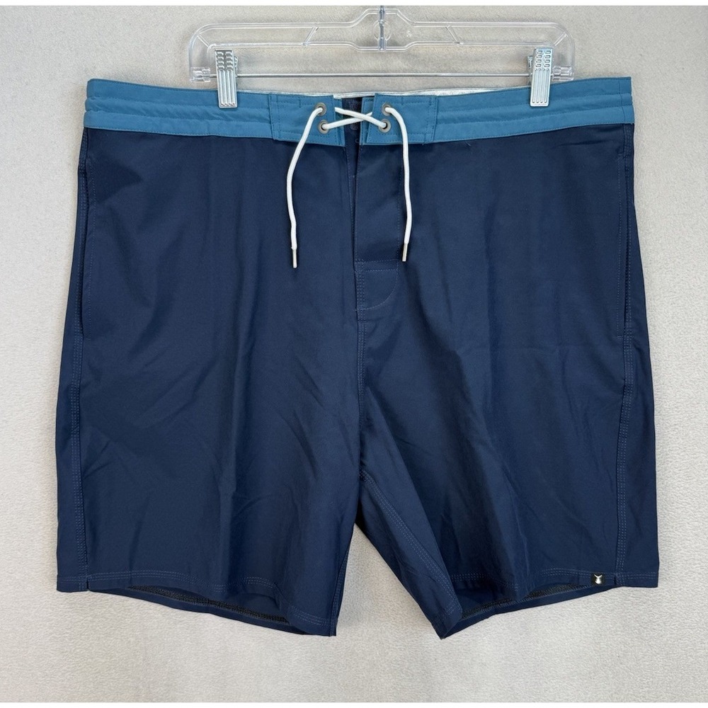 Tunaskin Men's Size 38 Blue Board Surf Swim‎ Fishing 7.5" Inseam Shorts EUC